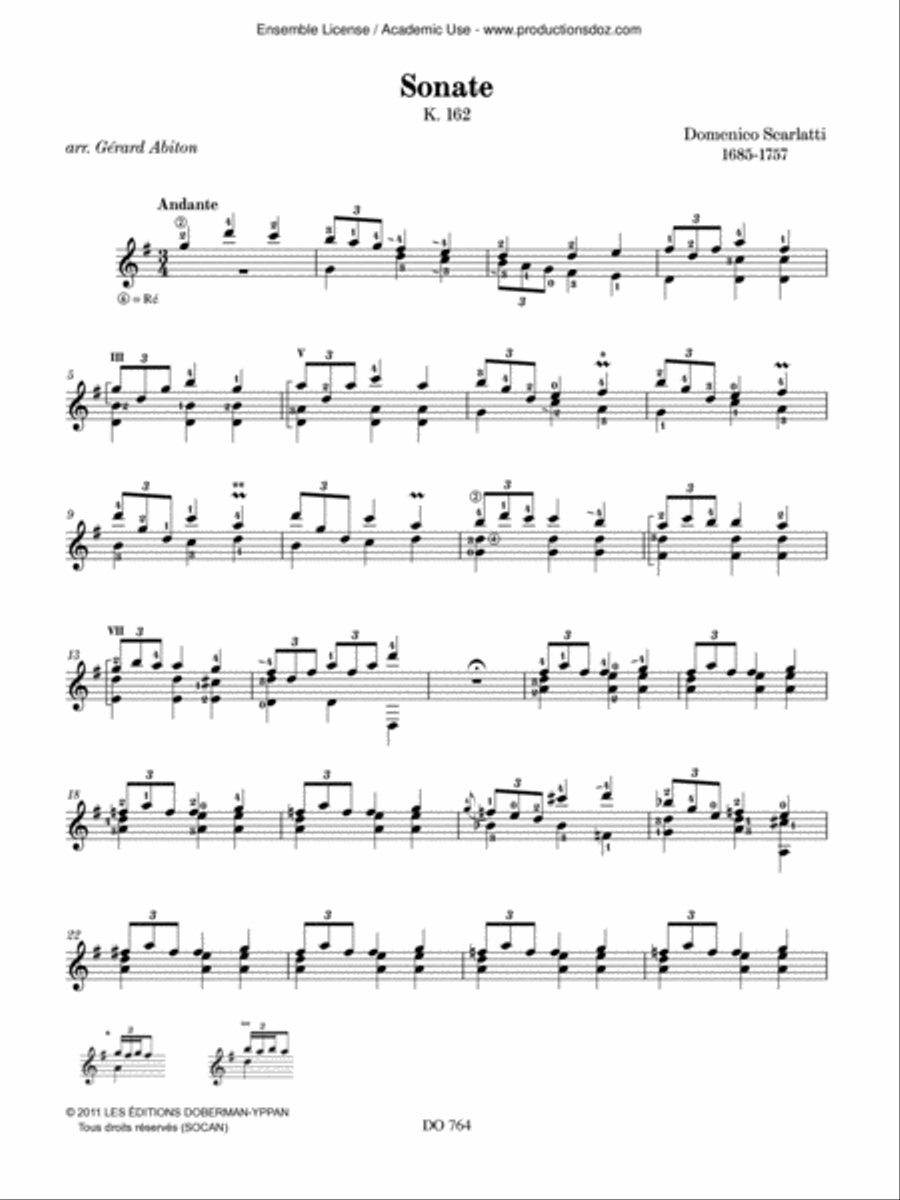2 Sonates, vol. 4, K. 162, 555 Classical Guitar scores gallery preview page 2