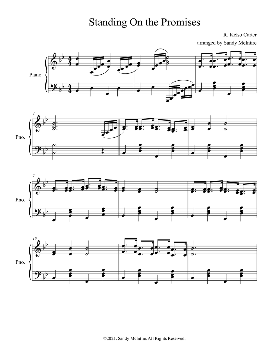 Standing on the Promises Piano Solo scores gallery preview page 2