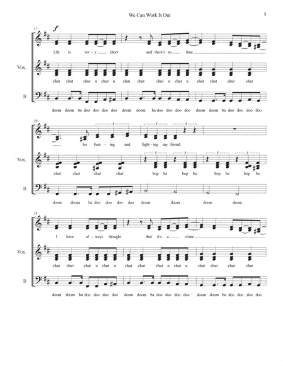 We Can Work It Out 4-Part scores gallery preview page 5
