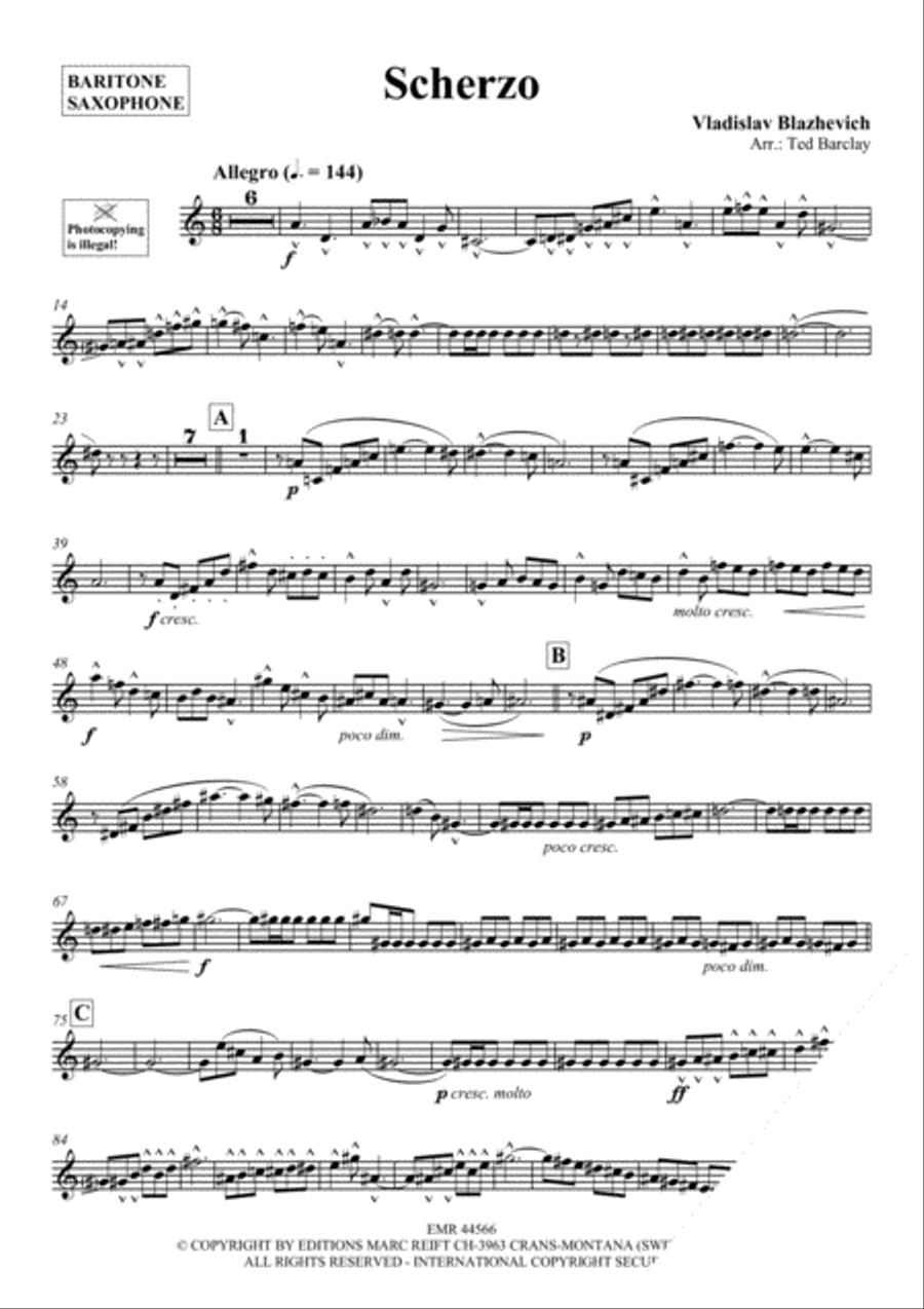 Scherzo Baritone Saxophone scores gallery preview page 3