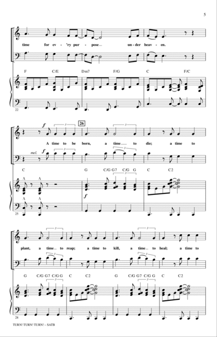 Turn! Turn! Turn! (To Everything There Is A Season) (arr. Roger Emerson) 4-Part scores gallery preview page 3