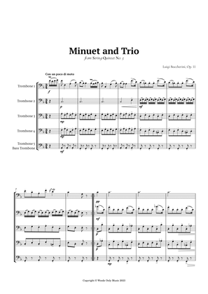 Book cover for Minuet by Boccherini for Trombone Quintet