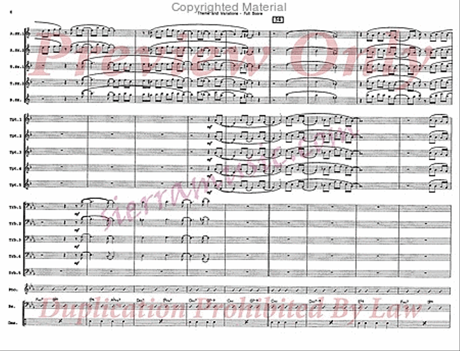 Theme And Variations Jazz Ensemble scores gallery preview page 7