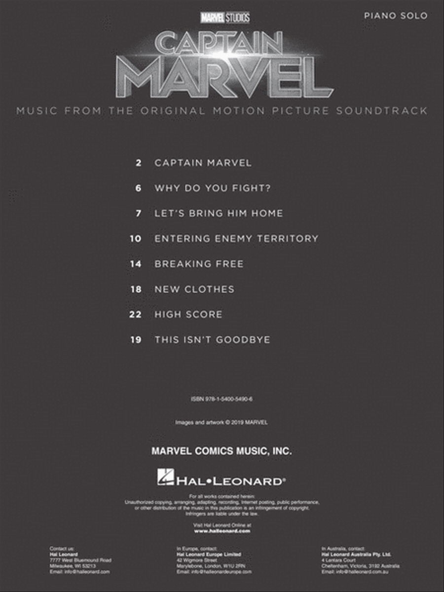 Captain Marvel Piano Solo scores gallery preview page 3