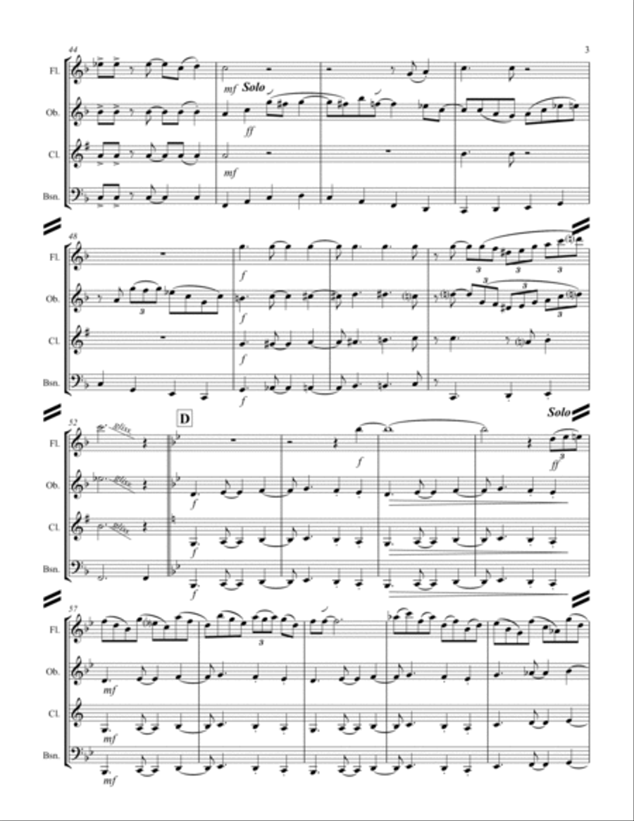 A String Of Pearls Woodwind Quartet scores gallery preview page 4