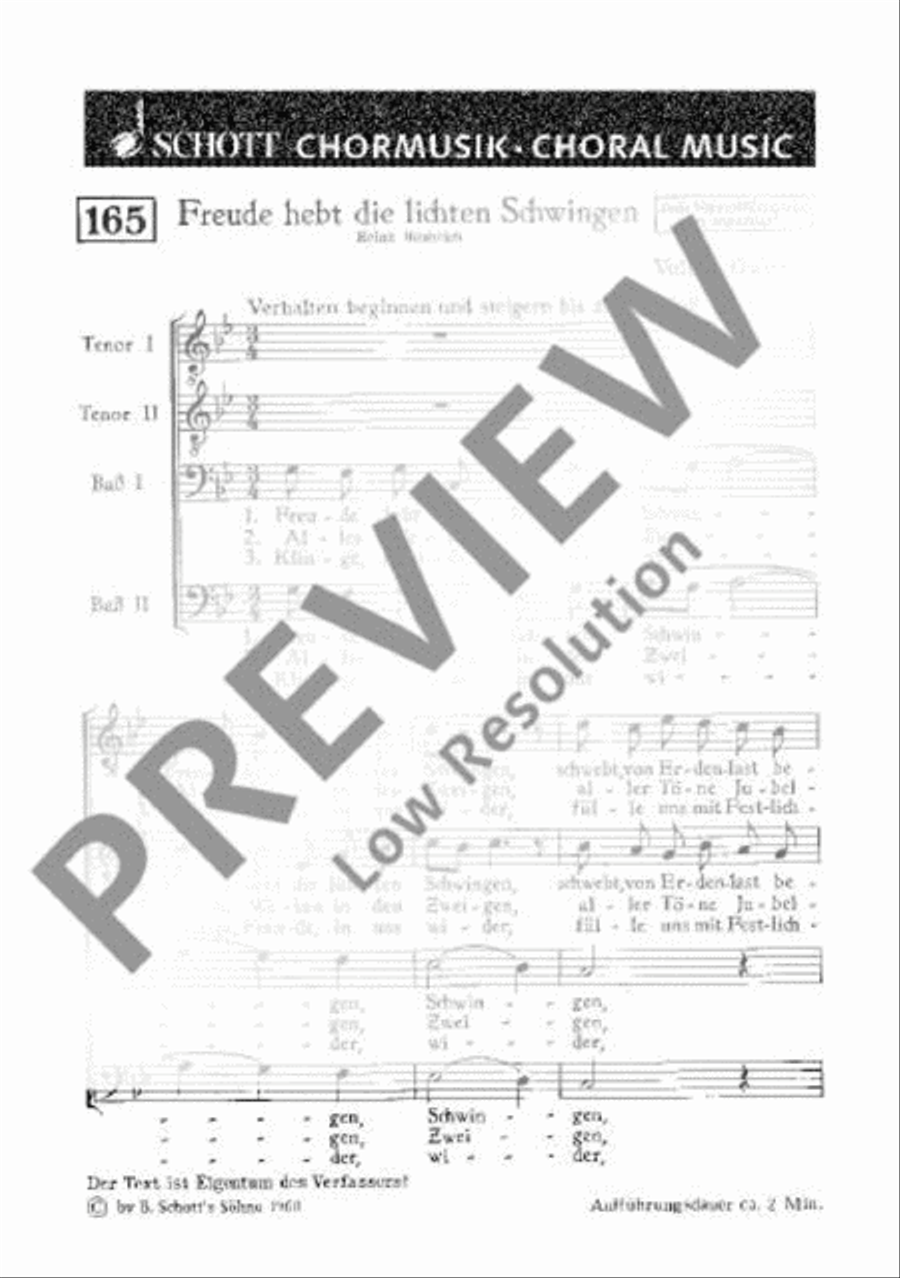 Freude hebt die lichten Schwingen Men's Choir scores gallery preview page 2