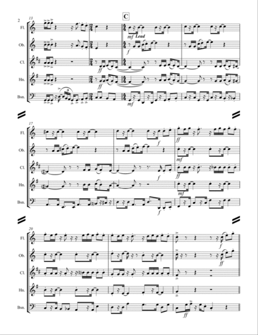 Tijuana Taxi Woodwind Quintet scores gallery preview page 3