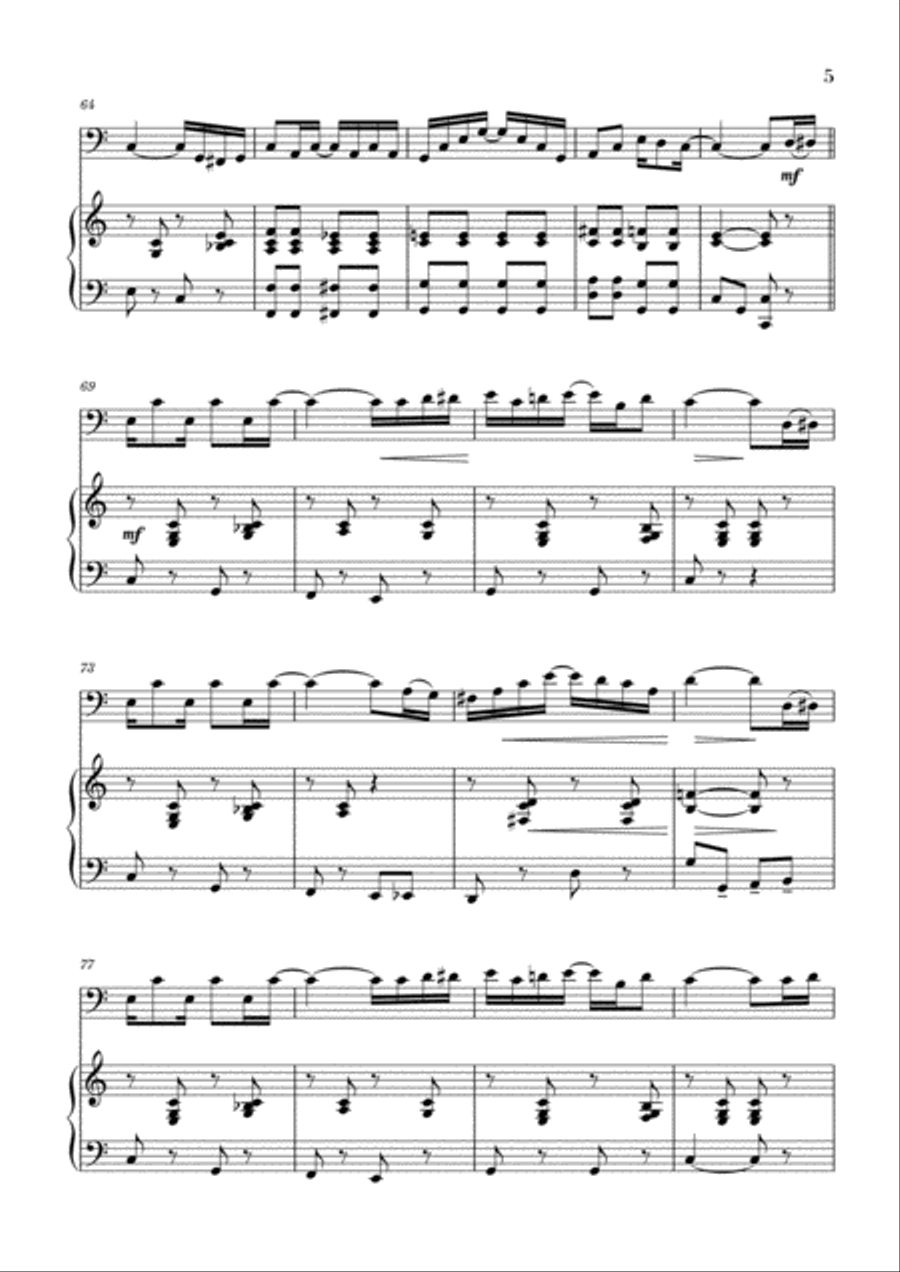 The Entertainer (for Trombone and Piano) Trombone Duet scores gallery preview page 5