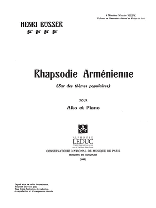 Rhapsodie Armenienne (viola & Piano)