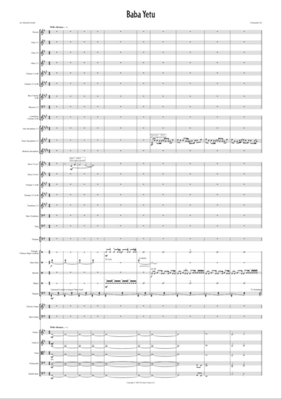 Baba Yetu Full Orchestra scores gallery preview page 2