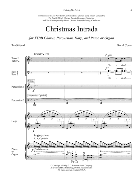 Christmas Intrada (Downloadable TTBB Full Score Version 2)