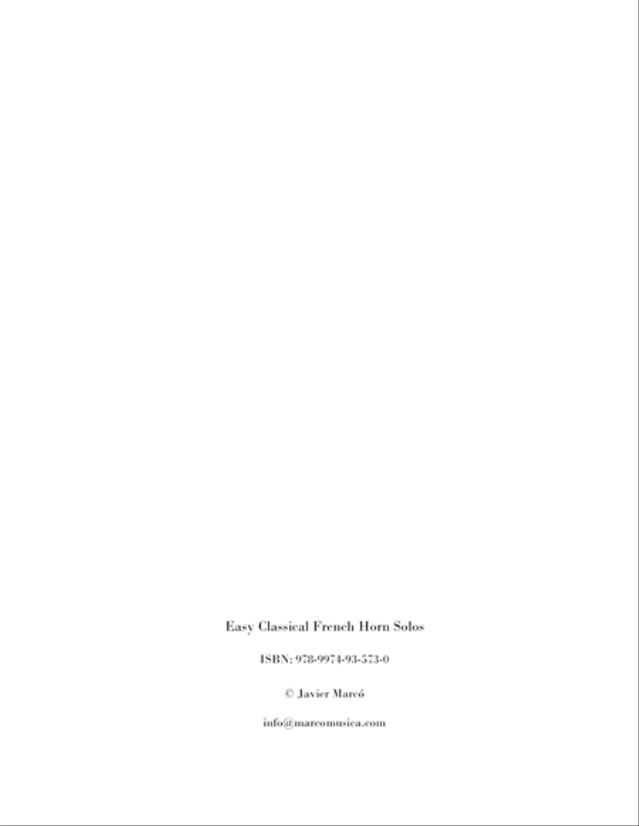 Easy Classical French Horn Solos Horn Solo scores gallery preview page 2