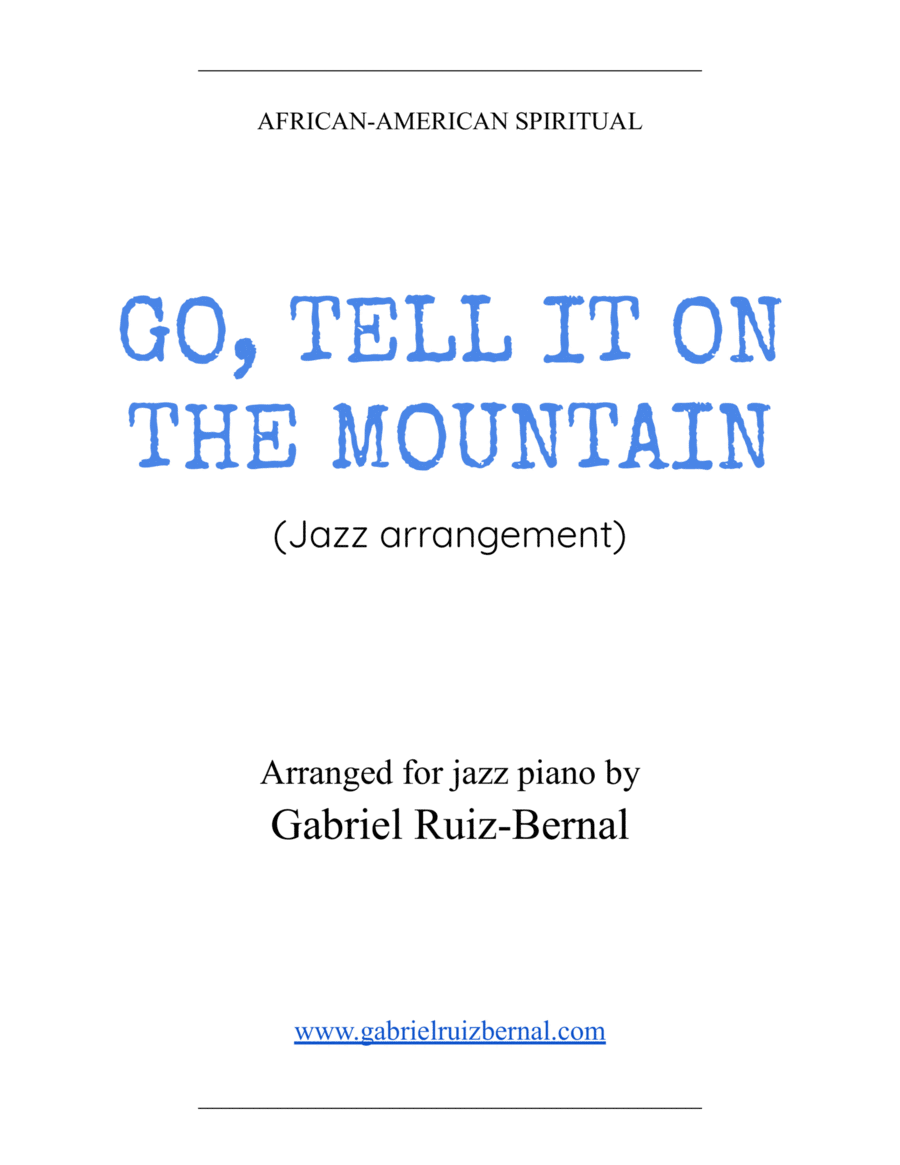 GO, TELL IT ON THE MOUNTAIN (jazz piano arrangement) Piano Solo scores gallery preview page 1