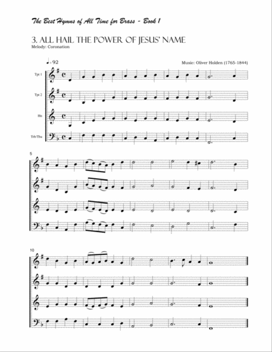The Best Hymns of All Time (for Brass) Book 1 Brass Ensemble scores gallery preview page 5