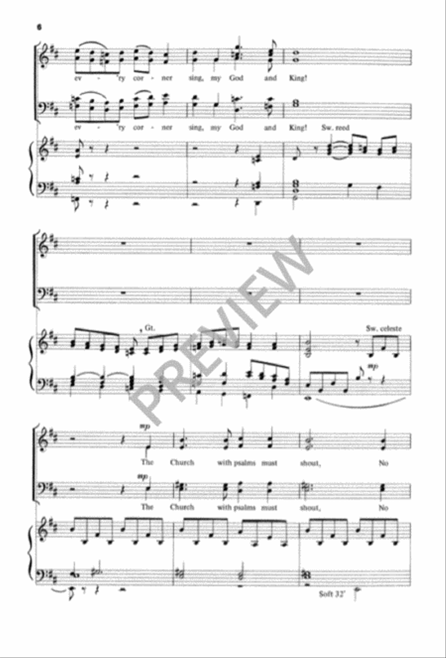 Let All the World in Every Corner Sing 4-Part scores gallery preview page 7