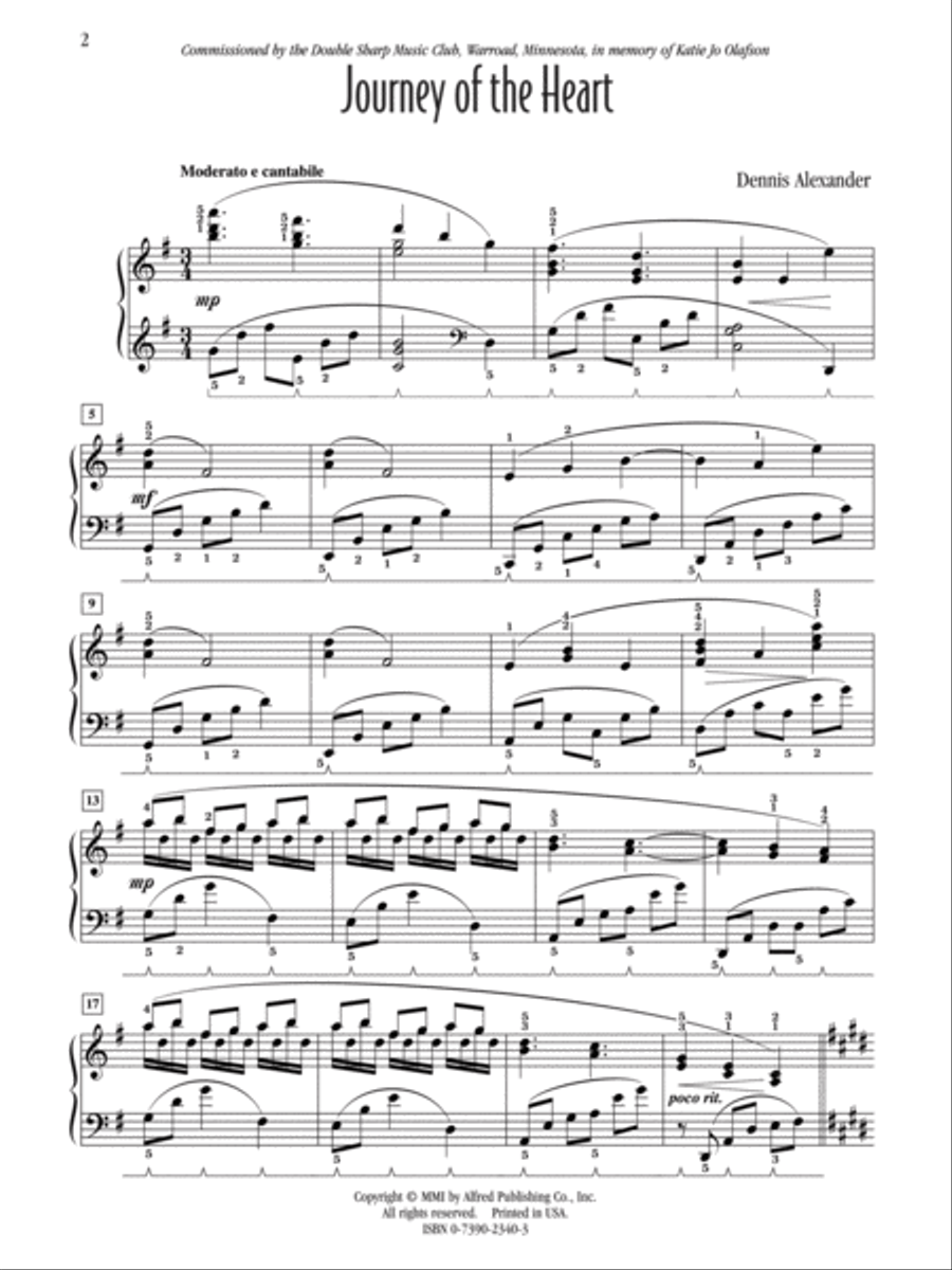 Journey of the Heart Piano Solo scores gallery preview page 2