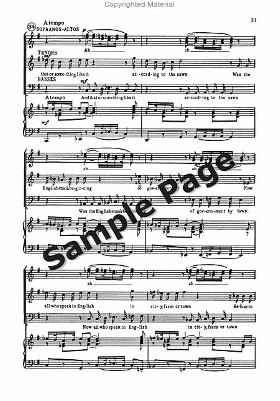 Ballad of Magna Carta 4-Part scores gallery preview page 32