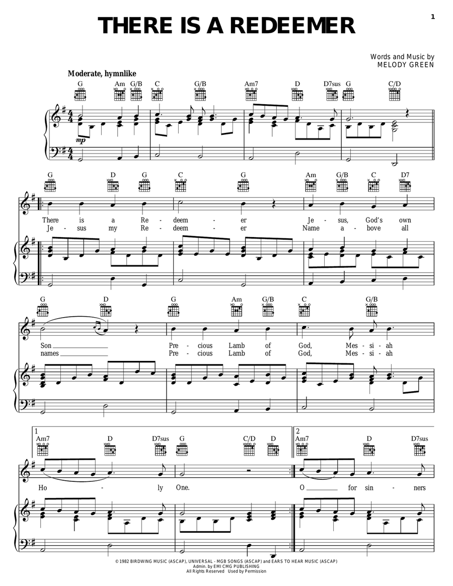 There Is A Redeemer Acoustic Guitar scores gallery preview page 1