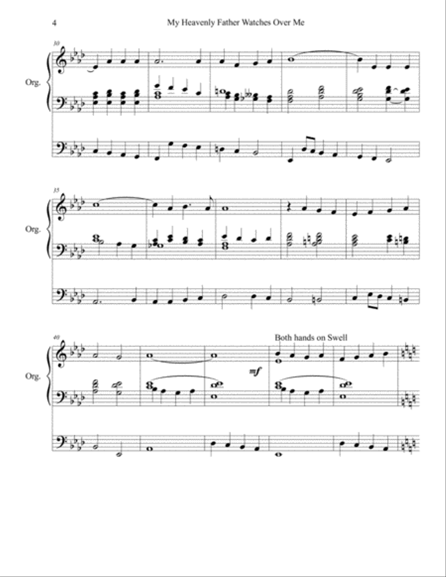 My Heavenly Father Watches Over Me - Organ Solo My Heavenly Father Watches Over Me - Organ Solo Organ Solo scores gallery preview page 4