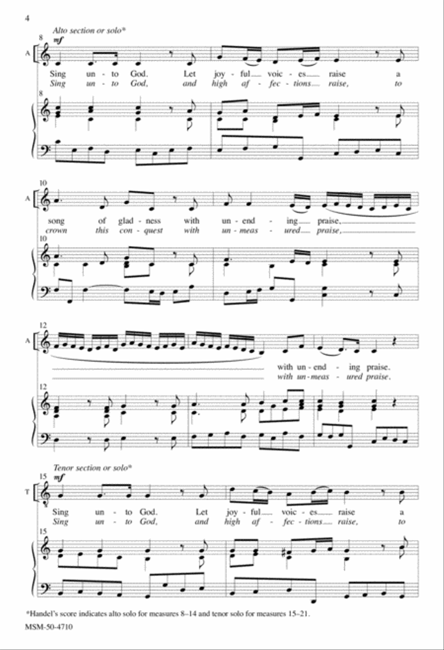 Sing unto God from Judas Maccabaeus 4-Part scores gallery preview page 3