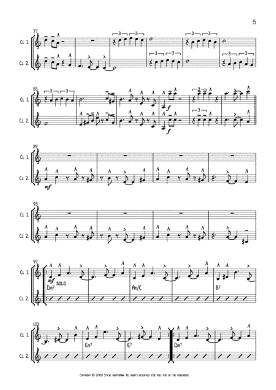 Songo For Mia Clarinet Duet Clarinet Duet scores gallery preview page 5
