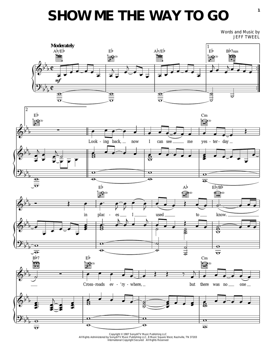 Show Me The Way To Go Show Me The Way To Go Piano, Vocal, Guitar scores gallery preview page 1
