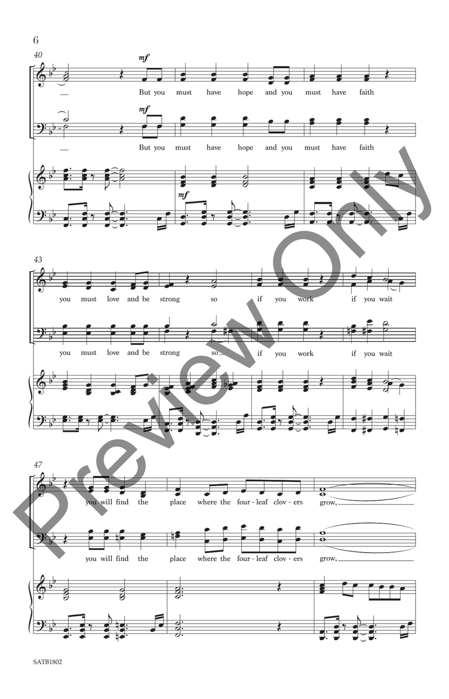 Where the Four-Leaf Clovers Grow 4-Part scores gallery preview page 6