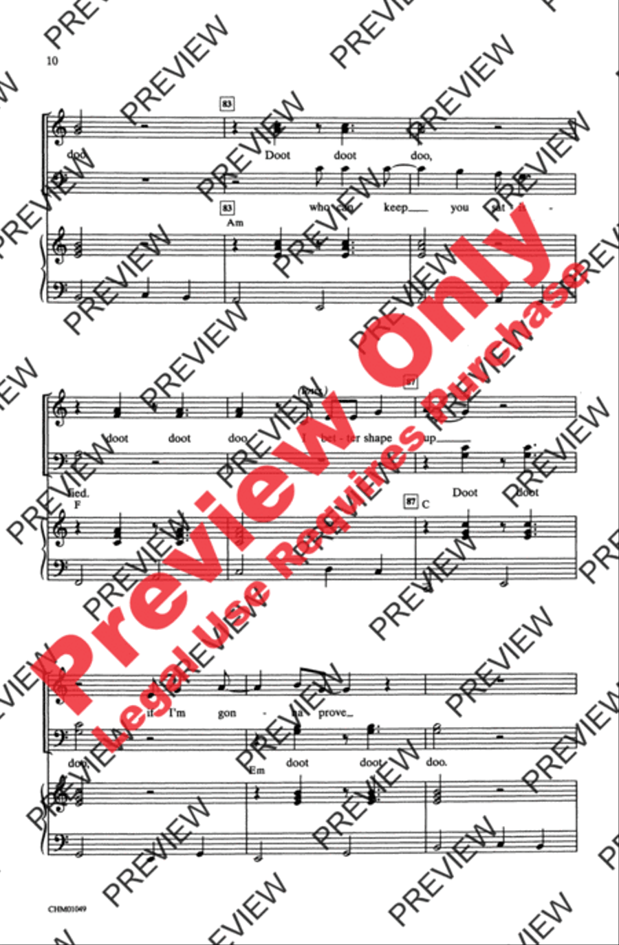 You're the One That I Want 4-Part scores gallery preview page 10
