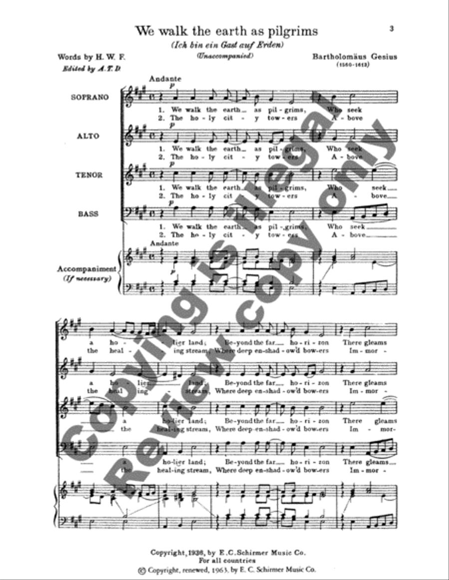 We Walk the Earth as Pilgrims 4-Part scores gallery preview page 3