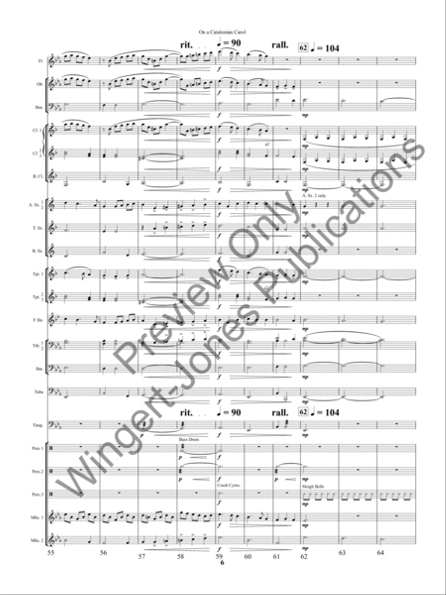 On A Catalonian Carol Concert Band scores gallery preview page 9