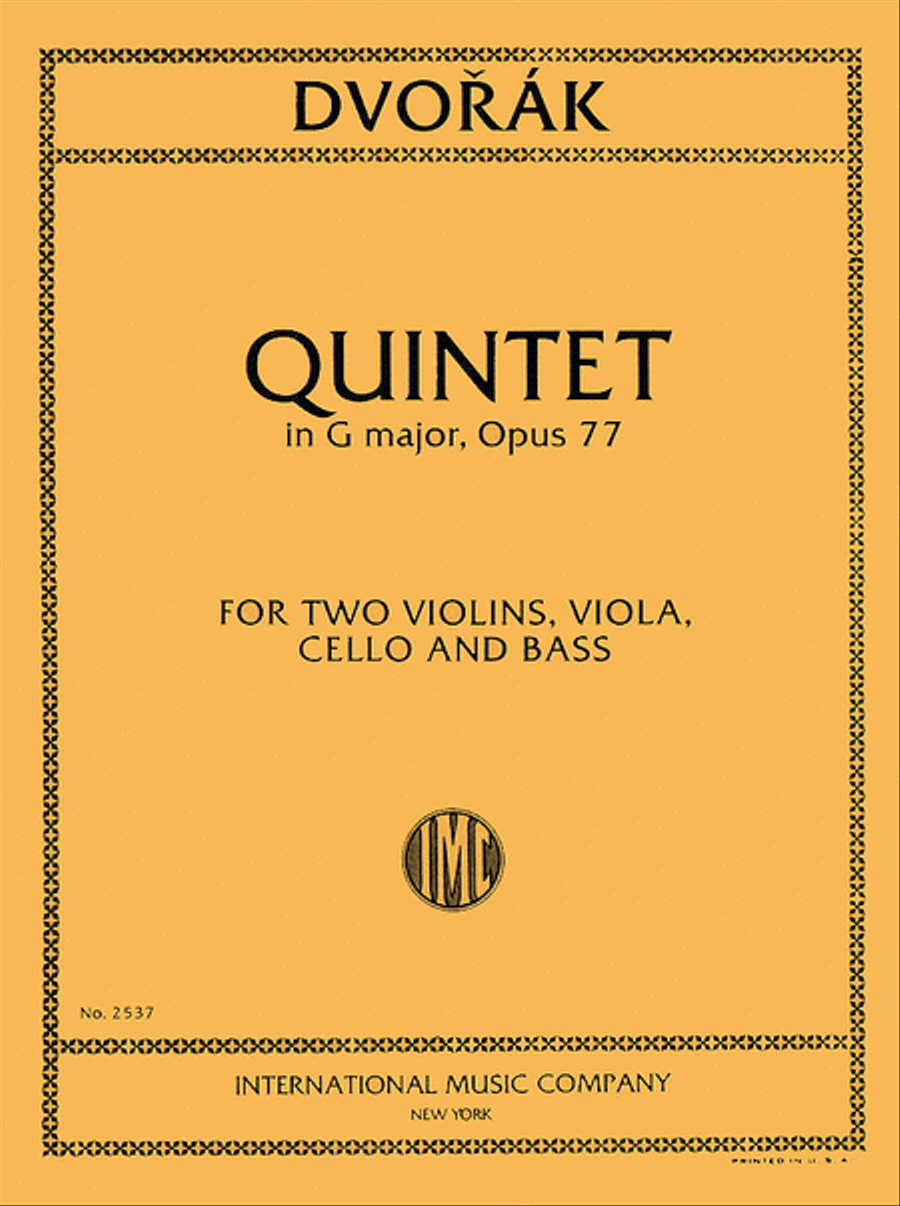 Quintet In G Major, Opus 77 (With String Bass) String Quintet scores gallery preview page 1