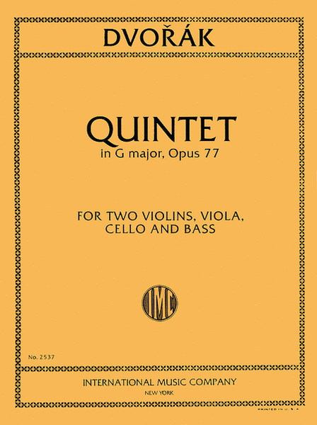 Quintet In G Major, Opus 77 (With String Bass)