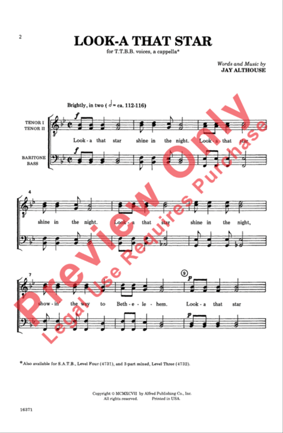 Look-A That Star Look-A That Star Men's Choir scores gallery preview page 2