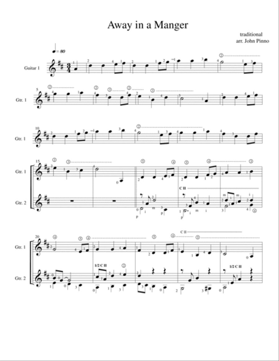 Christmas Music for Classical Guitar Quartets, Vol. 1 Guitar Ensemble scores gallery preview page 6