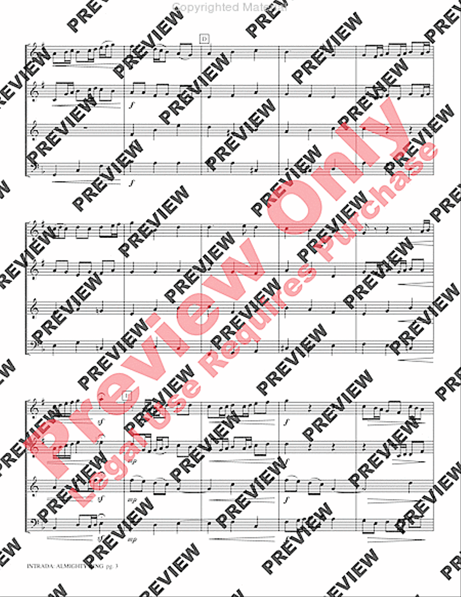 Intrada -- Almighty King Intrada -- Almighty King Brass Quartet scores gallery preview page 5