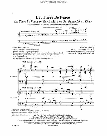 Let There Be Peace - Keyboard/Handbell Score image number null