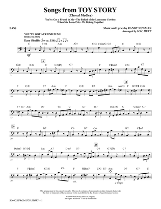 Book cover for Songs from Toy Story (Choral Medley) (arr. Mac Huff) - Bass