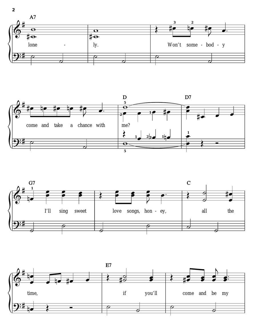I Ain't Got Nobody (And Nobody Cares For Me) Easy Piano scores gallery preview page 2