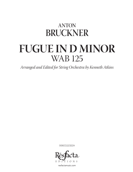Fugue in D Minor, WAB 125 image number null