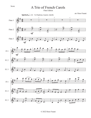 A Trio of French Carols (Flute Edition)