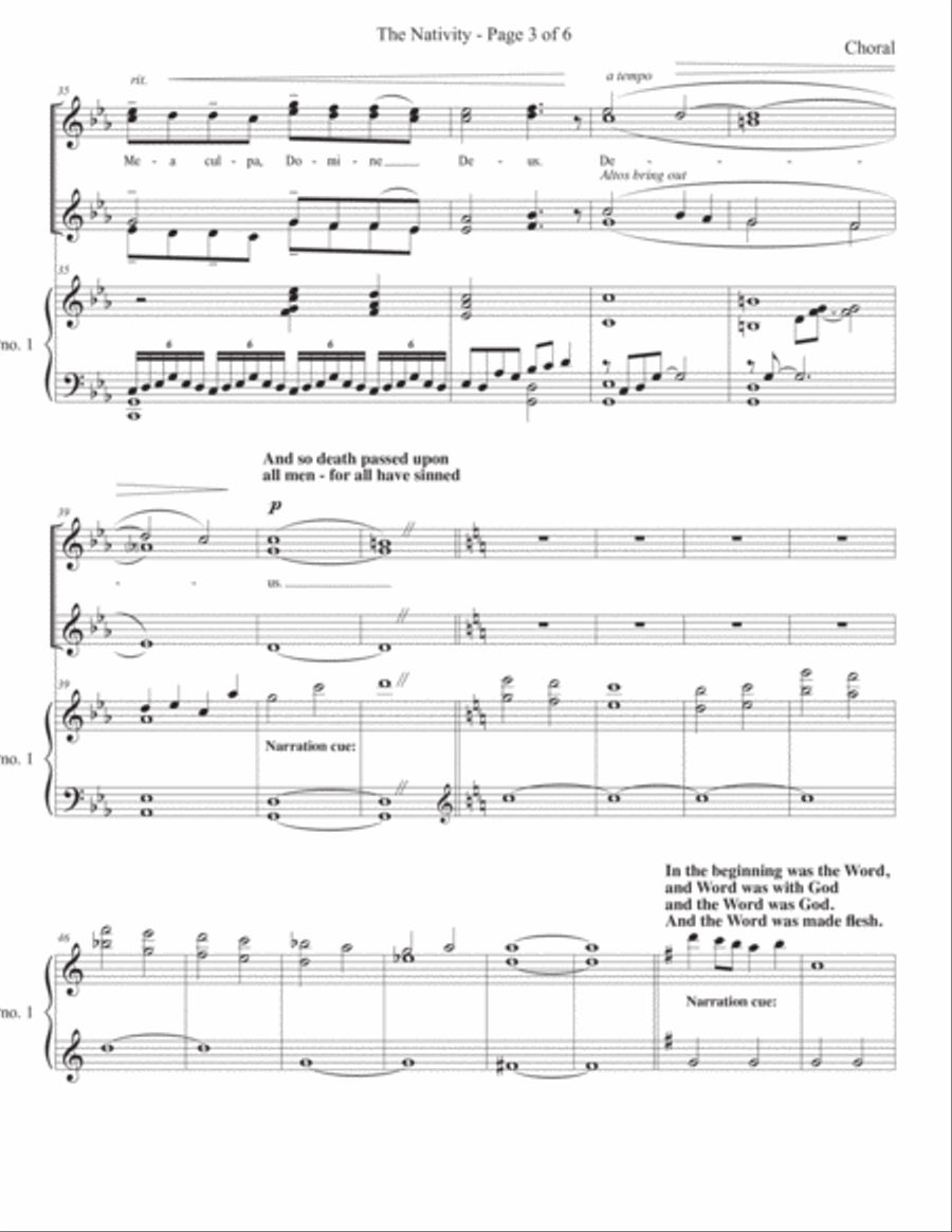 The Nativity - Full Orchestra and Narrator 4-Part scores gallery preview page 3