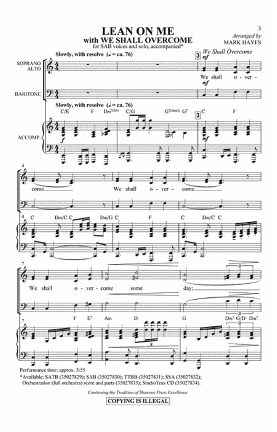 Lean on Me 3-Part scores gallery preview page 2
