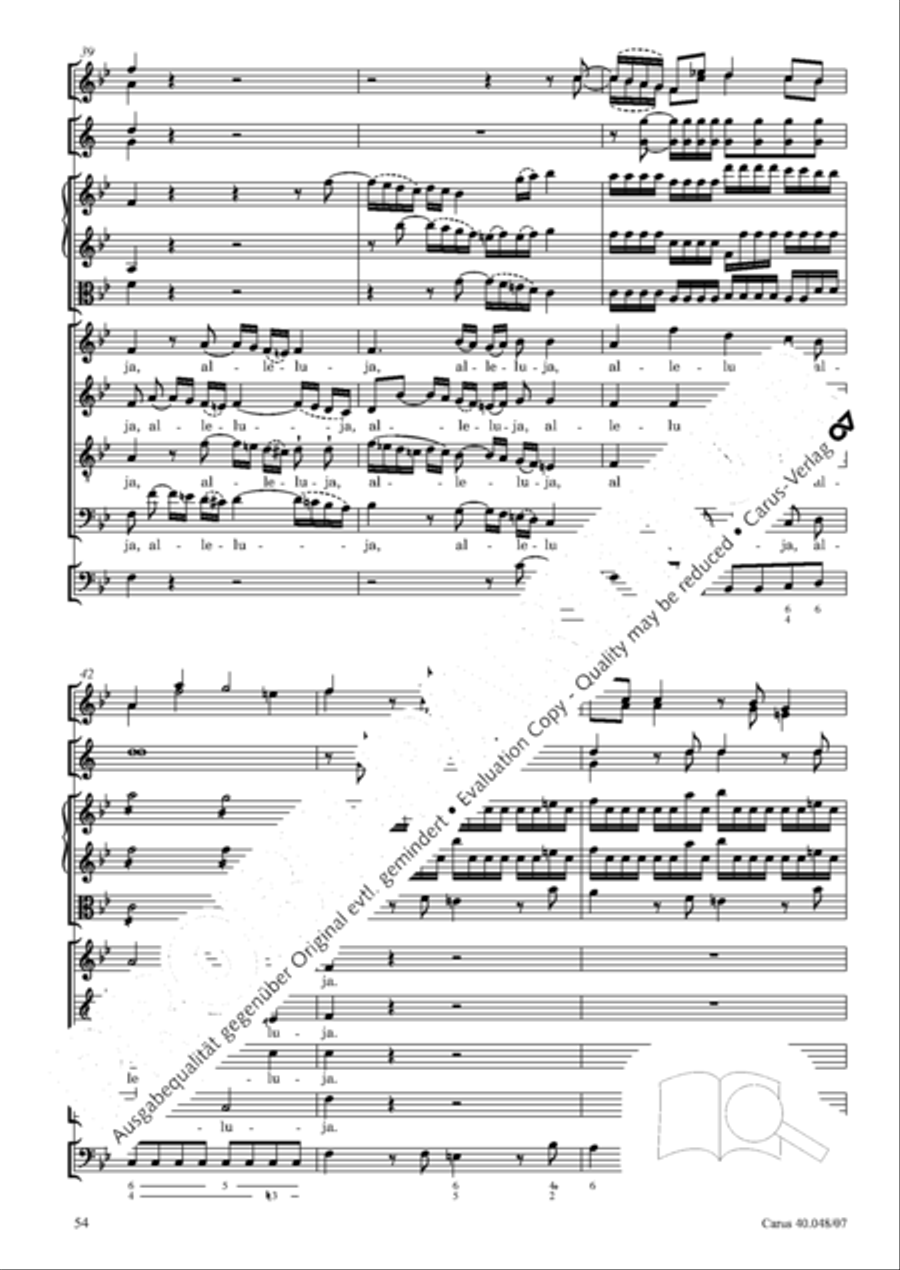 Regina coeli in B-Flat Major, K. 127 4-Part scores gallery preview page 55