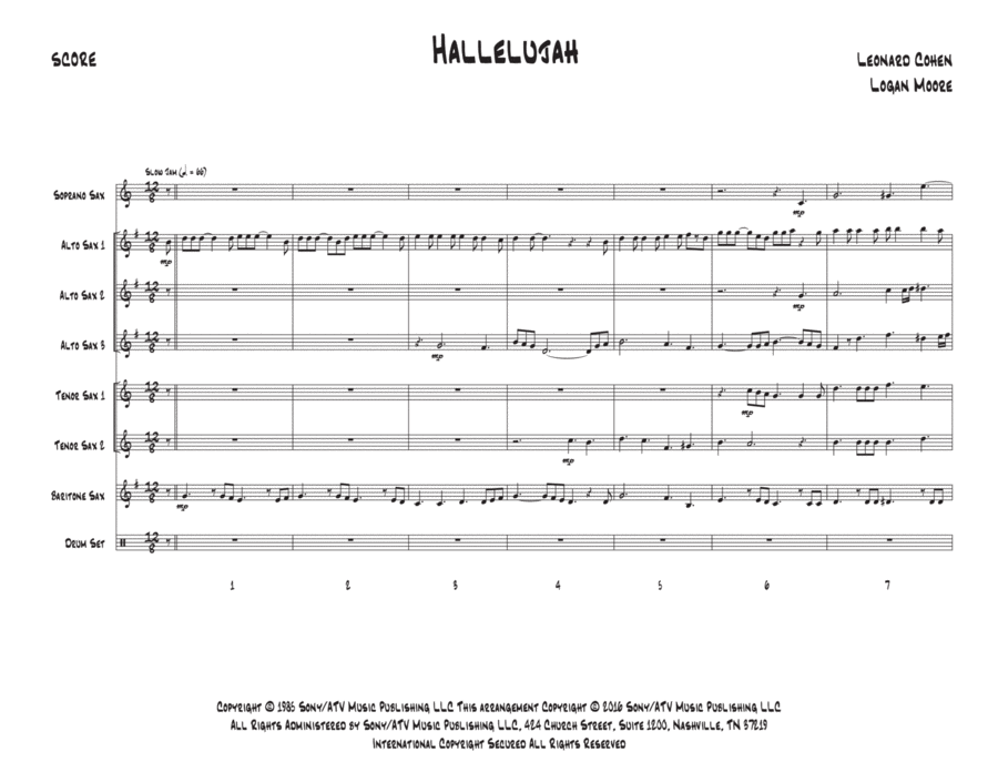 Hallelujah Woodwind Ensemble scores gallery preview page 1