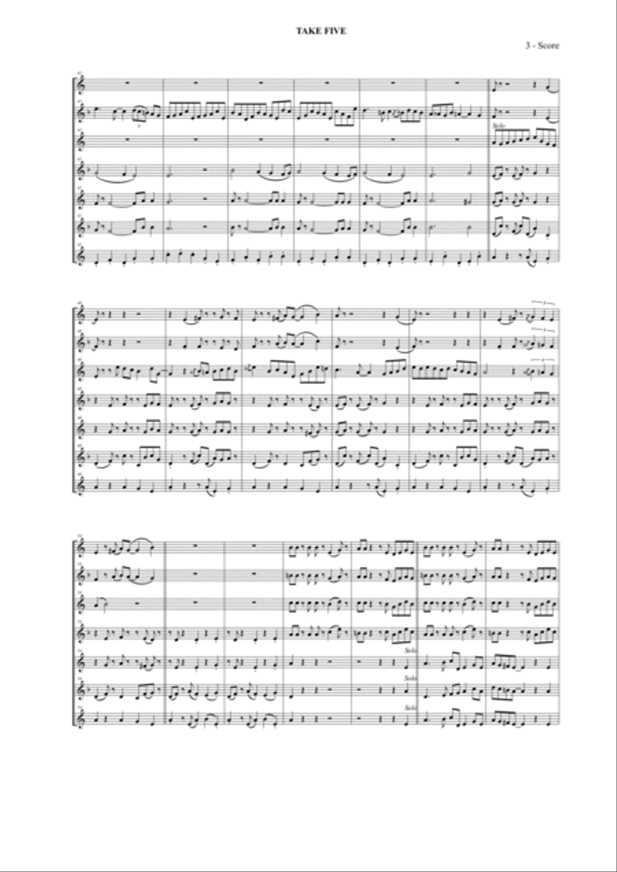 Take Five Small Ensemble scores gallery preview page 6