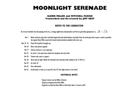 Moonlight Serenade: Score