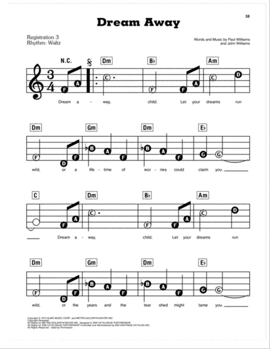 Dream Away Electronic Keyboard scores gallery preview page 1