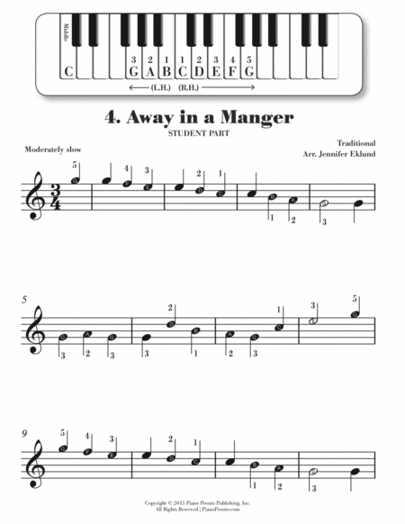 Away in a Manger (Primer Solo with Teacher Duet) image number null