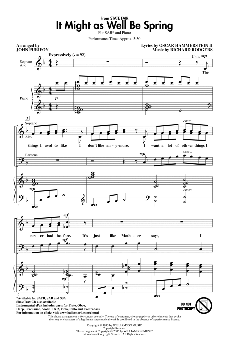 It Might As Well Be Spring 3-Part scores gallery preview page 1