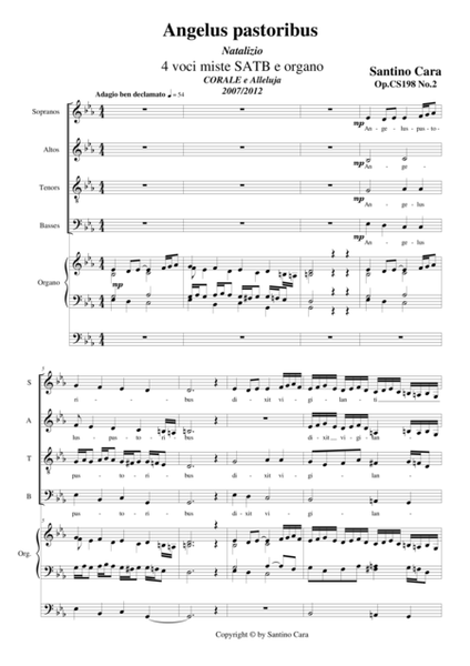 Angelus pastoribus - Christmas motet for Choir SATB and organ image number null